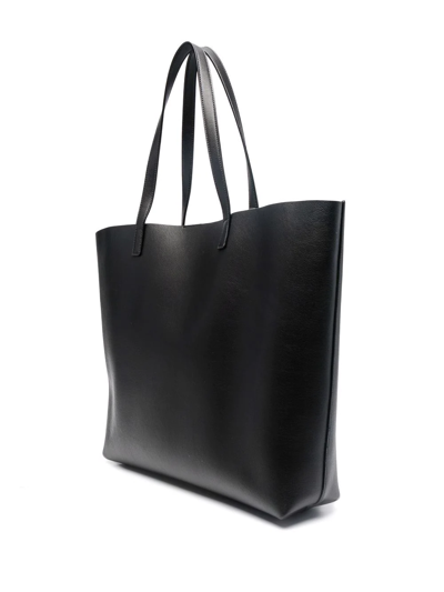 Shop Saint Laurent Logo-detail Leather Tote Bag In Schwarz