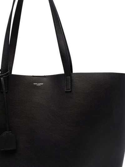 Shop Saint Laurent Logo-detail Leather Tote Bag In Schwarz