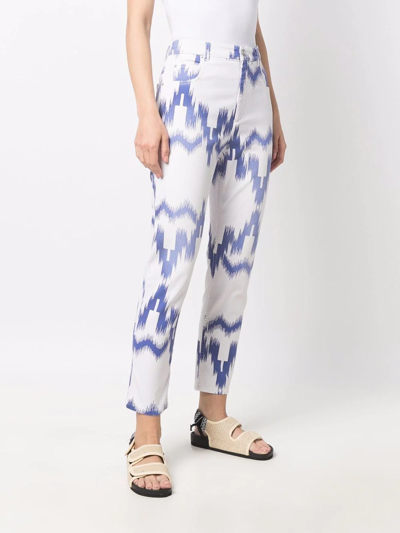 Isabel Marant Étoile Patterned Cropped Jeans In Weiss