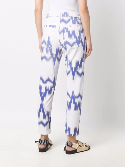 Isabel Marant Étoile Patterned Cropped Jeans In Weiss