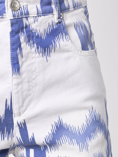 Isabel Marant Étoile Patterned Cropped Jeans In Weiss