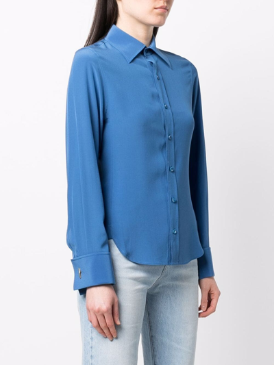 Shop Saint Laurent Slim-cut Shirt In Blau