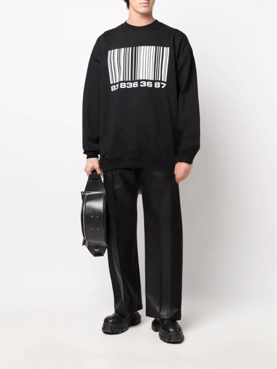 Vtmnts Bar-code Print Sweatshirt In Schwarz