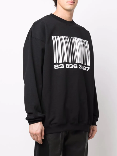 Vtmnts Bar-code Print Sweatshirt In Schwarz