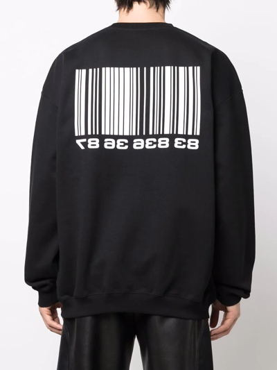 Vtmnts Bar-code Print Sweatshirt In Schwarz