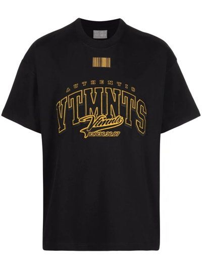 Shop Vtmnts Logo-print T-shirt In Schwarz