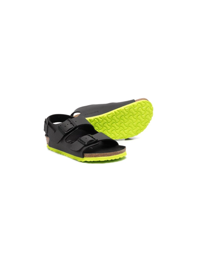 Shop Birkenstock Slingback Buckle-fastened Sandals In Black