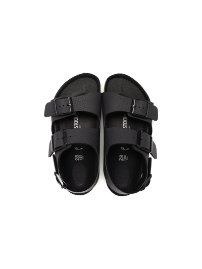 Shop Birkenstock Slingback Buckle-fastened Sandals In Black
