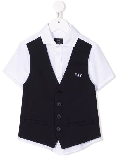 Shop Fay Waistcoat-effect Shirt In White