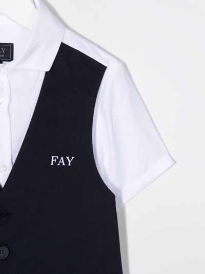 Shop Fay Waistcoat-effect Shirt In White