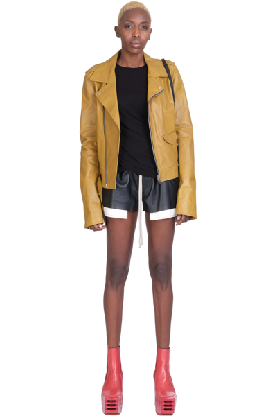 Shop Rick Owens Shorts In Black Leather