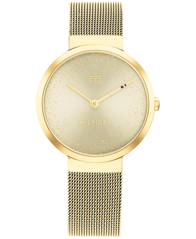 Shop Tommy Hilfiger Women's Gold-tone Mesh Bracelet Watch 32mm