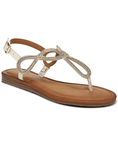 Shop Zodiac Women's Yara Rhinestone Flat Sandals Women's Shoes In Gold