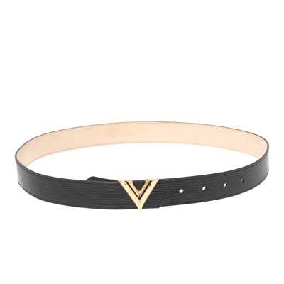 Louis Vuitton Black Epi Leather Initials Belt Size 85CM Louis Vuitton