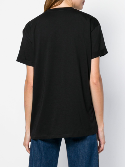 Shop Stella Mccartney Mini Star Embroidered Cotton T-shirt In Black