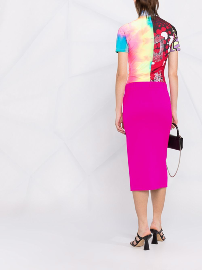 Shop Attico Wool Midi Pencil Skirt In Violet