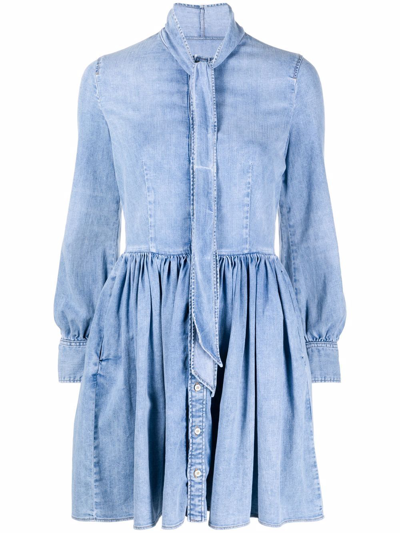 Shop Dsquared2 Denim Short Dress In Blue