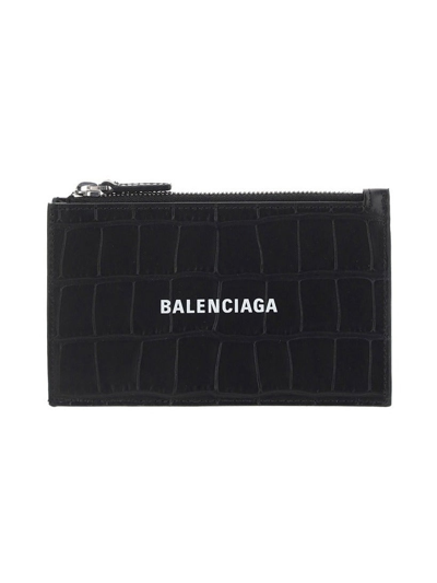 Shop Balenciaga Cash Large Coin Wallet In Black