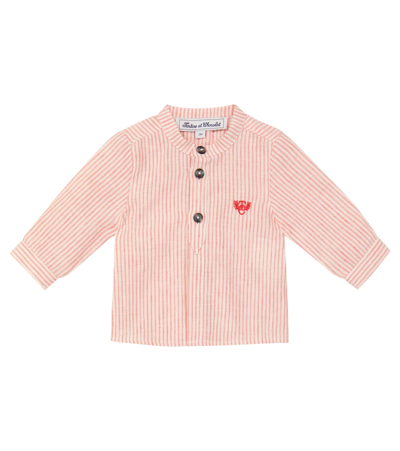 Shop Tartine Et Chocolat Baby Striped Cotton And Linen Shirt In Grenade