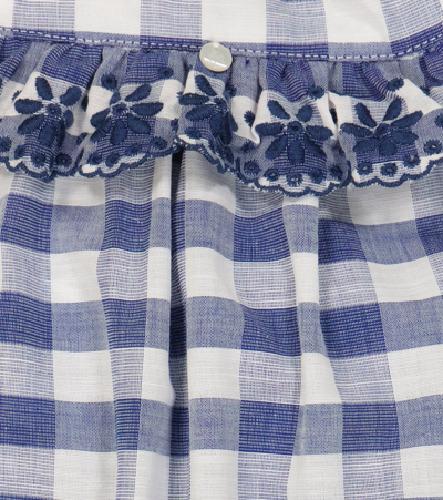 Tartine Et Chocolat Baby Checked Cotton Playsuit In Blanc