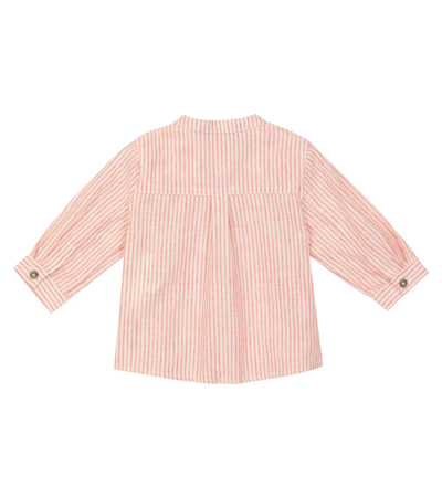 Shop Tartine Et Chocolat Baby Striped Cotton And Linen Shirt In Grenade