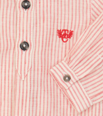 Tartine Et Chocolat Baby Striped Cotton And Linen Shirt In Grenade