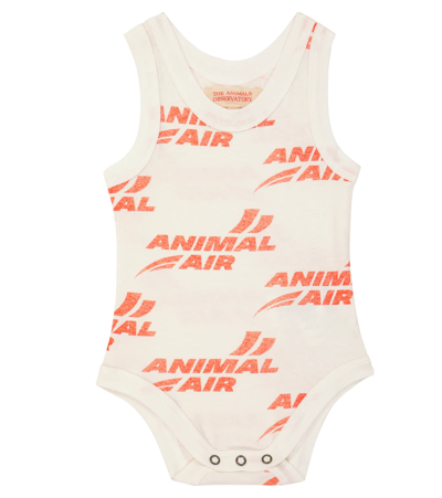 Shop The Animals Observatory Baby Printed Cotton Bodysuit In White
