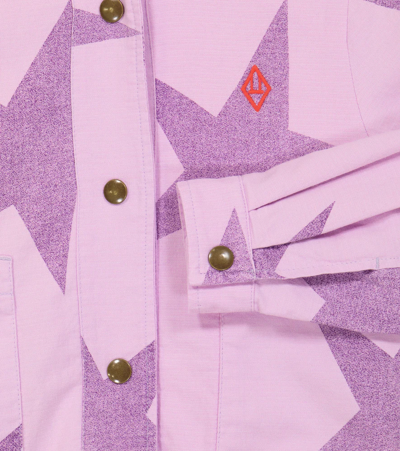 The Animals Observatory Star Print Cotton & Linen Jacket In Purple