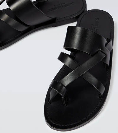 Shop Saint Laurent Culver Leather Sandals In Black