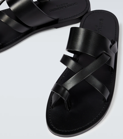 Saint Laurent Culver Leather Sandals In Black
