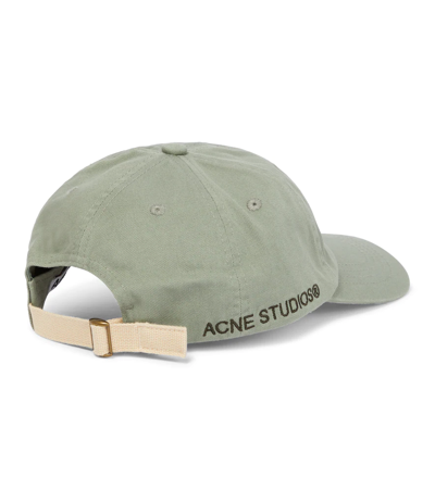 Shop Acne Studios Cotton Twill Cap In Sage Green