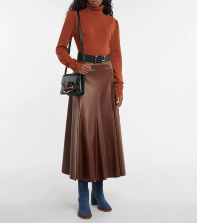 Chloé Turtleneck Cashmere-wool Sweater In Red