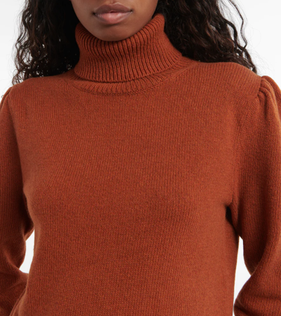 Chloé Turtleneck Cashmere-wool Sweater In Red