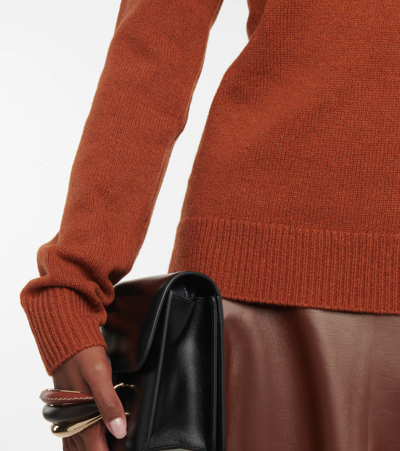 Chloé Turtleneck Cashmere-wool Sweater In Red