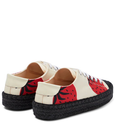 Shop Jw Anderson Printed Canvas Espadrilles In Beige