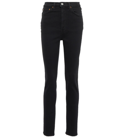 Shop Re/done 90s Ultra High-rise Skinny Jeans In Noir