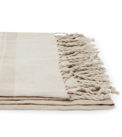Brunello Cucinelli Linen Blanket In Lessive'/bianco