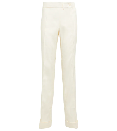 Shop Jacquemus Le Pantalon Marino High-rise Pants In Off-white