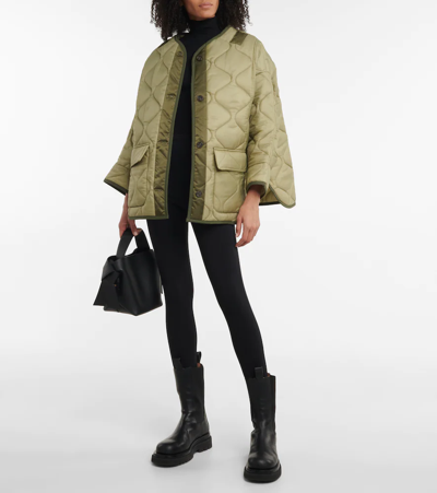 Shop The Frankie Shop Teddy Oversized Quilted Jacket In Moss Green