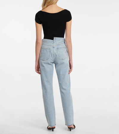 Shop Agolde Criss Cross High-rise Straight Jeans In Dimension