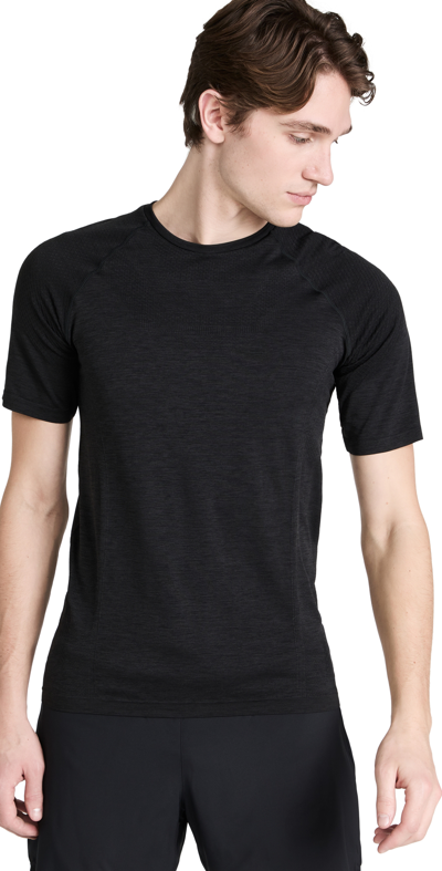 Shop Alo Yoga Seamless Short Sleeve Shirt In Black