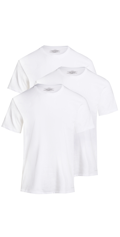 Shop Calvin Klein Underwear Cotton Classic Fit 3-pack Crewneck T-shirt White