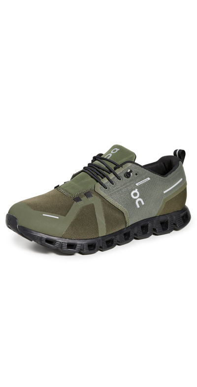 Shop On Cloud 5 Waterproof Sneakers Olive/black