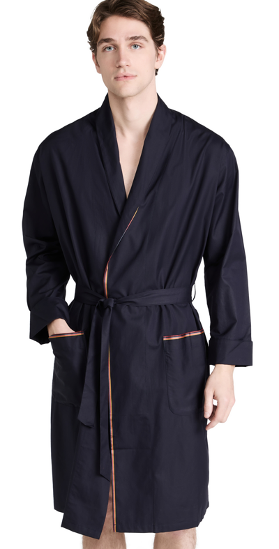 Shop Paul Smith Robe With Stripes In Blue