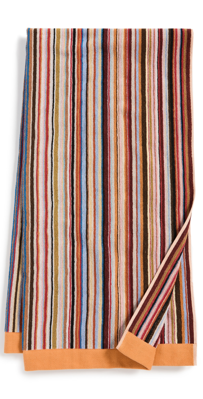 Shop Paul Smith Multistripe Large Beach Towel In Multicolor