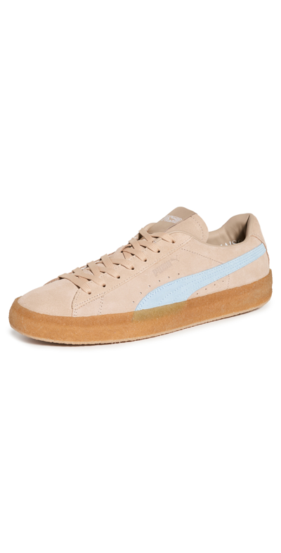 Shop Puma Kitsune Suede Crepe Sneakers In Travertine/chambray Blue
