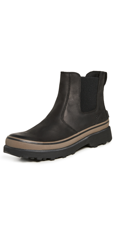 Shop Sorel Chelsea Waterproof Boots In Black/mud