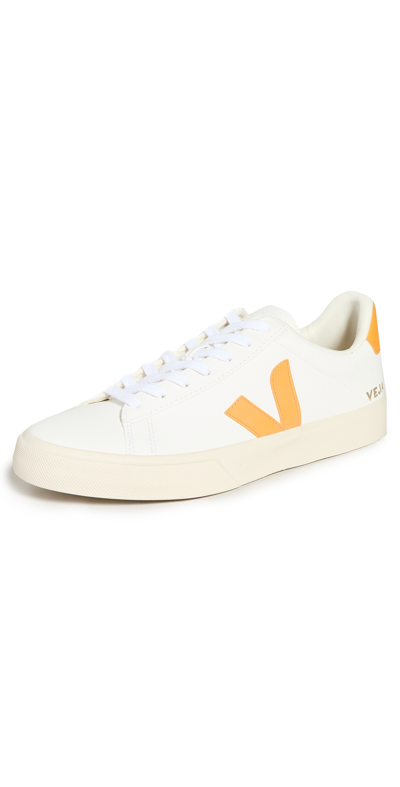 Shop Veja Campo Sneakers In Extra White/ouro