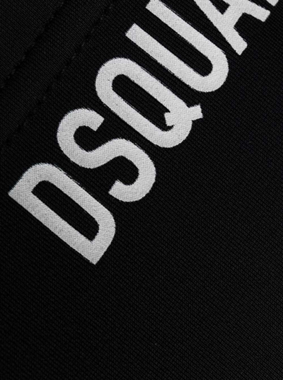 Shop Dsquared2 D-squared2 Man's Stretch Fabric Swim Briefs With Back Logo Print In Black