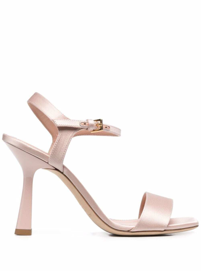 Shop Alberta Ferretti Women's Pink Satin Sandals